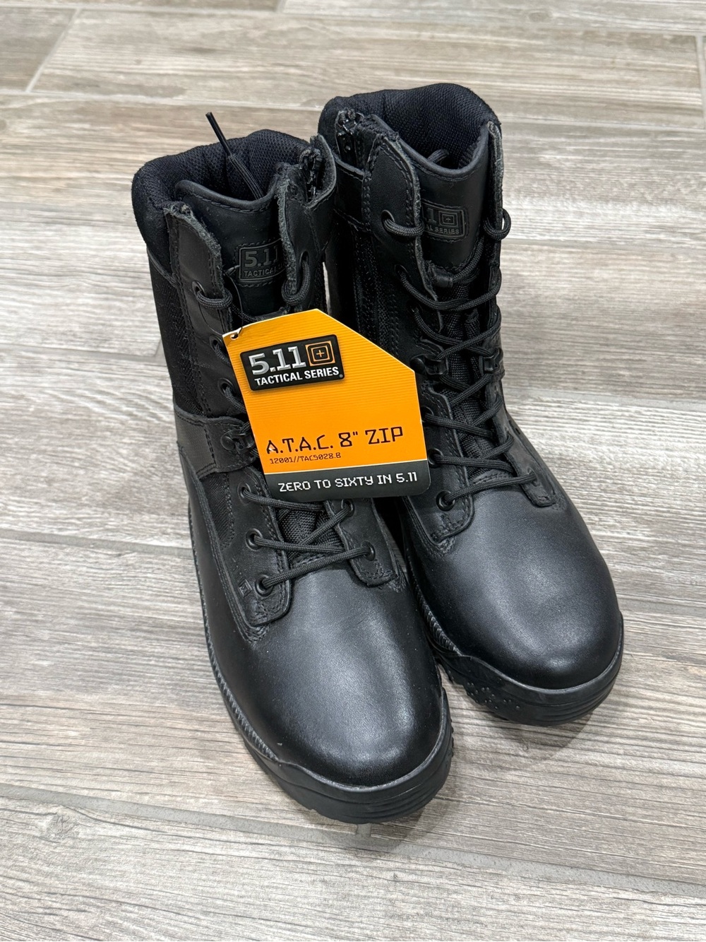 5.11 Tactical A.T.A.C. 8" Side Zip Boots Men's Size 10 Black Style 12001 New
